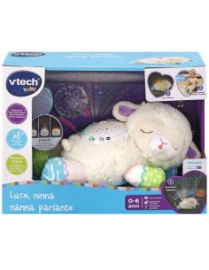 Baby Luce Ninna Nanna Parlante, Giocattolo 3 in 1 con Luce e Proiettore, Melodie e Peluche Morbido