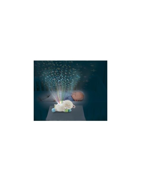 Baby Luce Ninna Nanna Parlante, Giocattolo 3 in 1 con Luce e Proiettore, Melodie e Peluche Morbido