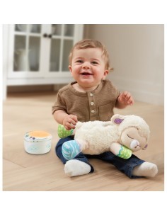 Baby Luce Ninna Nanna Parlante, Giocattolo 3 in 1 con Luce e Proiettore, Melodie e Peluche Morbido