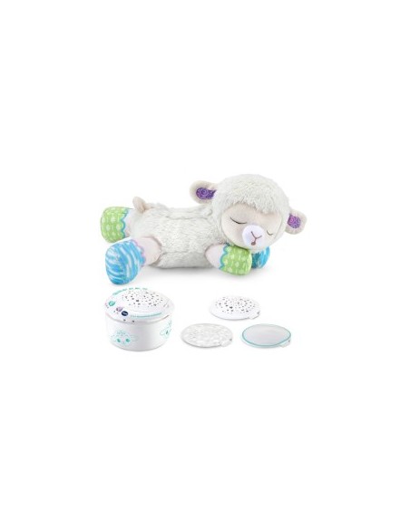 Baby Luce Ninna Nanna Parlante, Giocattolo 3 in 1 con Luce e Proiettore, Melodie e Peluche Morbido