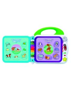 Baby Libro Illustrato Bilingue, 100 Parole, 12 Pagine, Modalità Interattive, Canzoni in Italiano e Inglese, Effetti Sonori