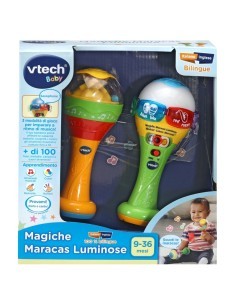 Baby Maracas Luci e Suoni, Strumento Musicale Interattivo, Maracas Educative con 6 Pulsanti e 15 Melodie, Gioco Bilingue