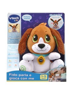Baby Fido Parla e Gioca, Cagnolino Peluche Interattivo, Apprendimento Divertente, Ripete e Movimento, 3 Livelli di Sviluppo