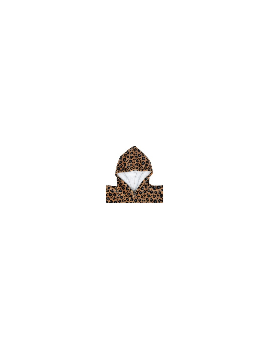 PLAID 181122D FELPA CON CAPPUCCIO LEOPARDATA