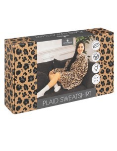 PLAID 181122D FELPA CON CAPPUCCIO LEOPARDATA