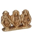 STATUA RESINA SCIMMIE ORO 11X4X6CM
