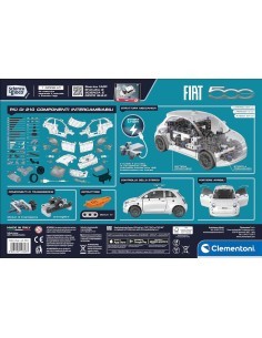 Clementoni - Scienza e Gioco Build - Modellino Fiat 500 Elettrica, Set Laboratorio di Meccanica per Bambini, Made in Italy