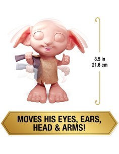 Wizarding World, Harry Potter, Bambola Interattiva Magical Dobby da 21,6 cm con Suoni, Frasi e Calzino - 6 Anni +