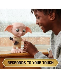 Wizarding World, Harry Potter, Bambola Interattiva Magical Dobby da 21,6 cm con Suoni, Frasi e Calzino - 6 Anni +