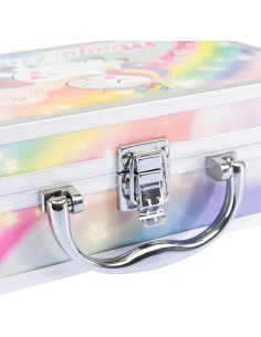 Magic Unicorn Case Make Up, Valigetta Porta Trucchi Unicorno, Set di Trucco Bambini, Specchio Incluso, Nice Group