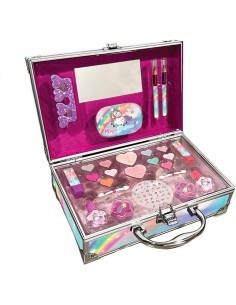 Magic Unicorn Case Make Up, Valigetta Porta Trucchi Unicorno, Set di Trucco Bambini, Specchio Incluso, Nice Group