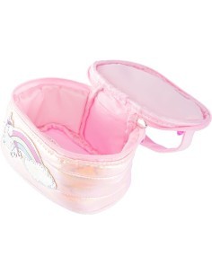 GIRABRILLA Puffer Borsetta Unicorno, Mini Beauty Case, Paillettes Cangianti, Nice Group, Accessori Bambini