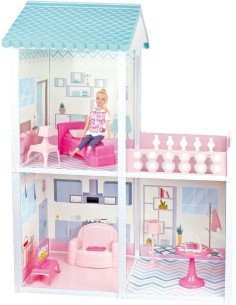 City Life Villetta 61x40x78 cm, Playset con 3 Stanze, Fashion Doll 29 cm e Accessori, Giocattolo per Bambine