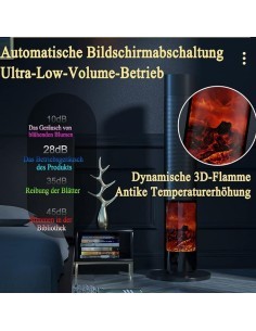 Stufa in ceramica con potenza 2000W altezza 78CM effetto fiamma PTC2011