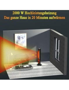 Stufa in ceramica con potenza 2000W altezza 78CM effetto fiamma PTC2011