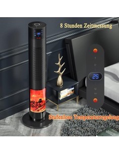Stufa in ceramica con potenza 2000W altezza 78CM effetto fiamma PTC2011