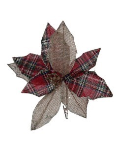FIORE PLASTICA SCOZZESE 26CM ROSSO ORO