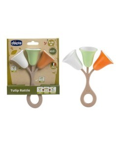 Chicco Sonaglio Tulipano - Gioco Neonato in Plastica Riciclata, Facile da Afferrare e Scuotere, 3-18 Mesi