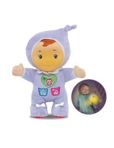 Baby Robi Bambola Interattiva, Rassicurante e Calmante con Luce, Melodie e Suoni della Natura, Lavabile e Timer Regolabile