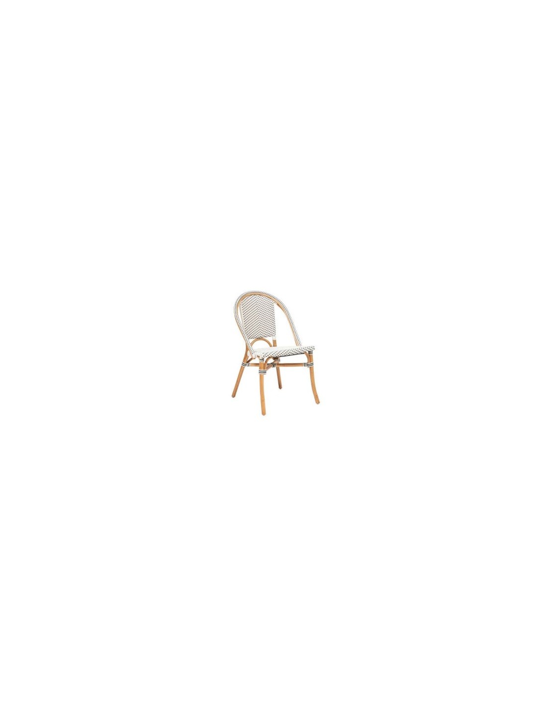 SEDIA 197310 BISTROT RATTAN BIANCO/NERO  56X48X84CM