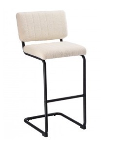 SGABELLO 86032 BOUCLE BIANCO 45X55X105CM