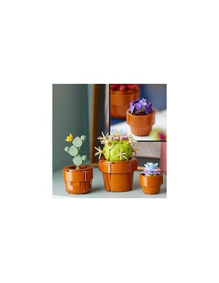 LEGO Icons Piantine, Set Collezione Botanica, Fiori Artificiali, Vaso Terracotta, Decorazione Casa, Idee Regalo