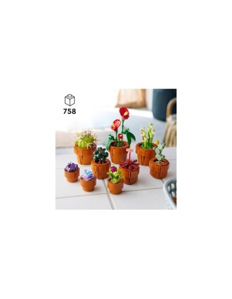 LEGO Icons Piantine, Set Collezione Botanica, Fiori Artificiali, Vaso Terracotta, Decorazione Casa, Idee Regalo