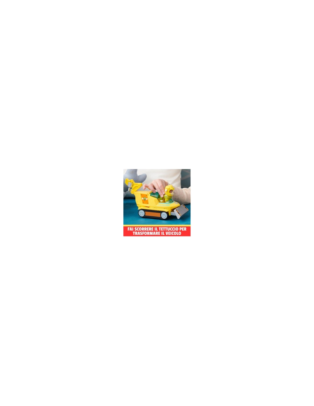 Paw Patrol, veicolo trasformabile Aqua Pups di Rubble, personaggio Rubble incluso, giochi per bambini 3 anni, avventure marine