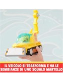Paw Patrol, veicolo trasformabile Aqua Pups di Rubble, personaggio Rubble incluso, giochi per bambini 3 anni, avventure marine