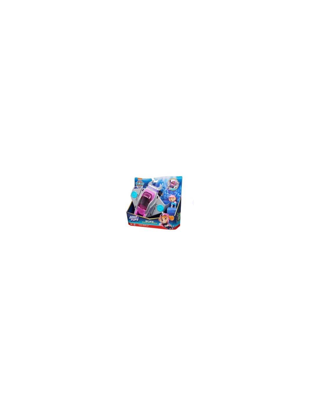 Paw Patrol, veicolo trasformabile Aqua Pups di Skye, personaggio Skye incluso, giochi per bambini 3 anni, avventure marine