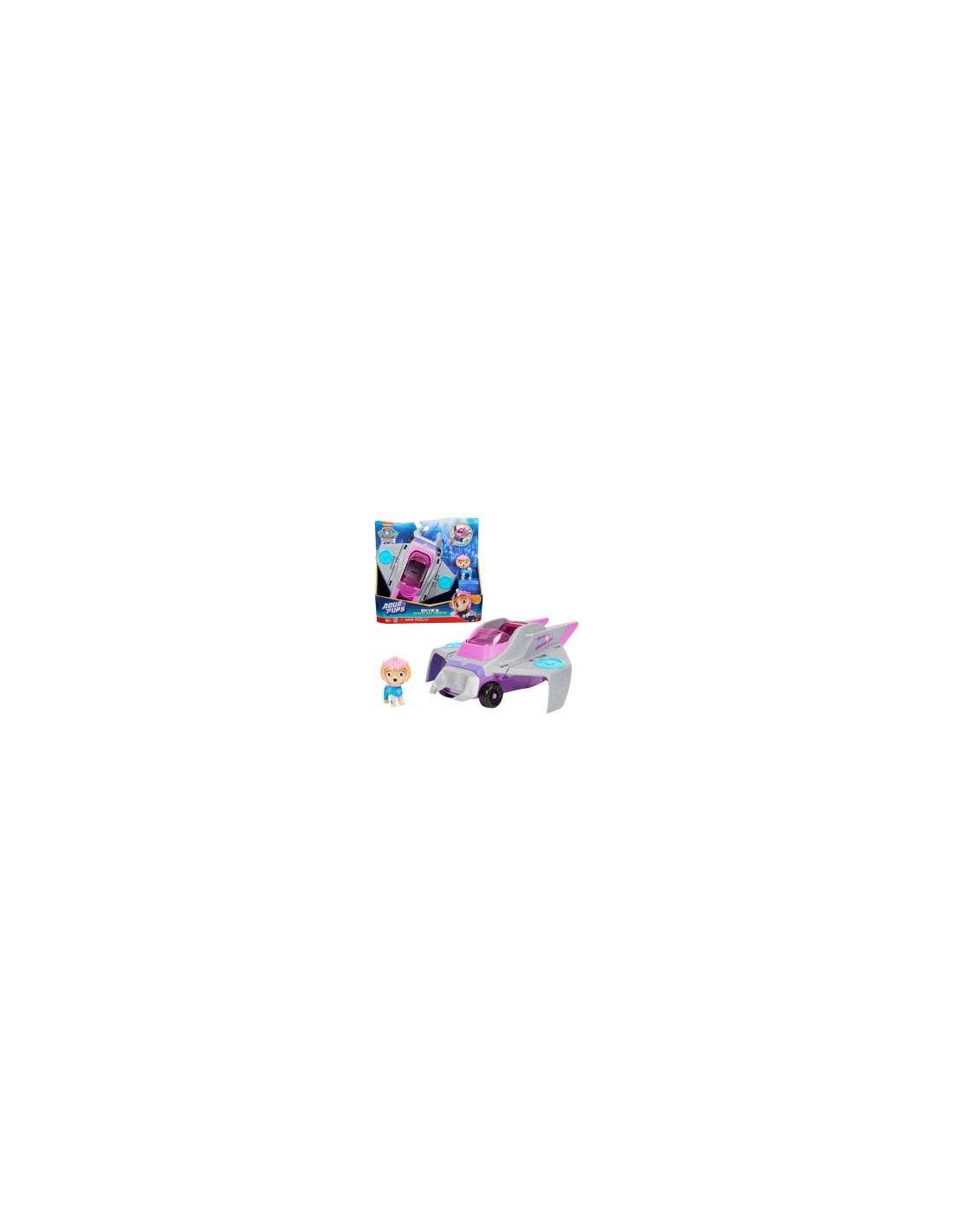 Paw Patrol, veicolo trasformabile Aqua Pups di Skye, personaggio Skye incluso, giochi per bambini 3 anni, avventure marine