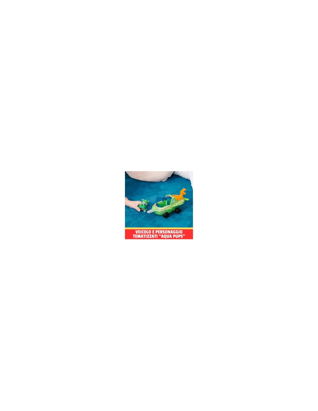 Paw Patrol Aqua Pups, veicolo trasformabile di Rocky, personaggio Rocky incluso, giocattolo per bambini 3+ anni