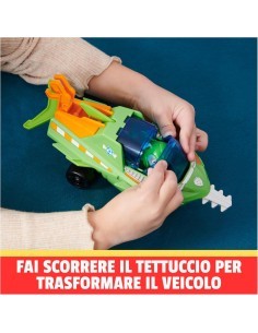 Paw Patrol Aqua Pups, veicolo trasformabile di Rocky, personaggio Rocky incluso, giocattolo per bambini 3+ anni
