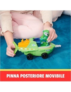 Paw Patrol Aqua Pups, veicolo trasformabile di Rocky, personaggio Rocky incluso, giocattolo per bambini 3+ anni