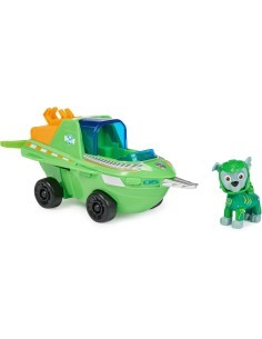 Paw Patrol Aqua Pups, veicolo trasformabile di Rocky, personaggio Rocky incluso, giocattolo per bambini 3+ anni
