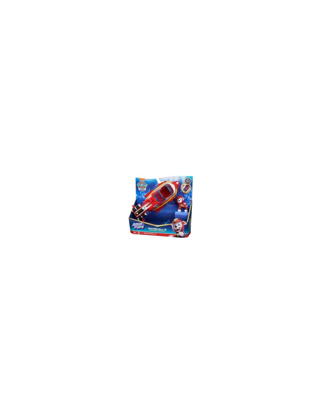 Paw Patrol, Veicolo Trasformabile Aqua Pups di Marshall con Personaggio incluso, Giochi per Bambini e Bambine, 3+ Anni
