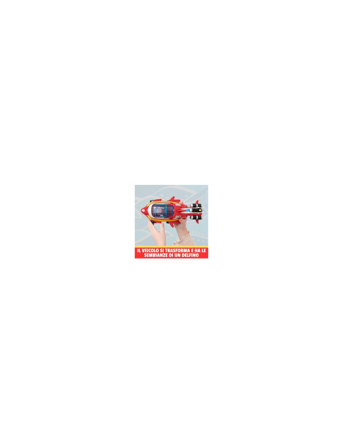 Paw Patrol, Veicolo Trasformabile Aqua Pups di Marshall con Personaggio incluso, Giochi per Bambini e Bambine, 3+ Anni