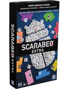 Scarabeo Extra, espansione del gioco Scarabeo, 2 giochi da tavolo in 1, carte-sfida e plance colorate, 2-4 giocatori, 8+ anni