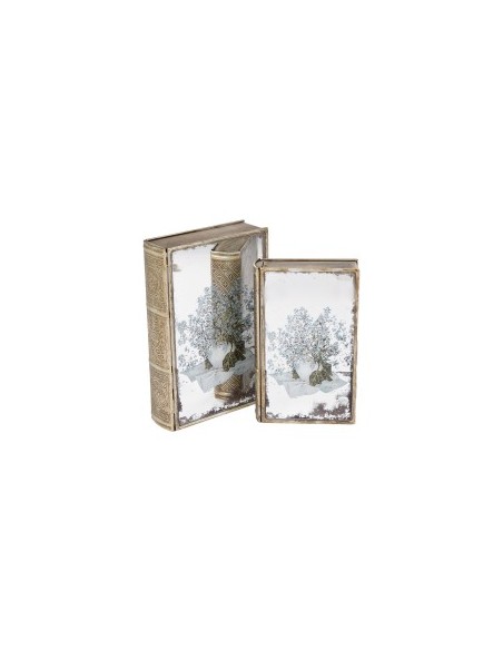 BOX LIBRO 137285 2 MIS FIORE LILLA SPECCHIO METALLO