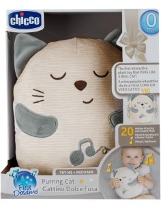 Chicco Pupazzo Gattino Dolce Fusa - Peluche Interattivo con Vibrazione e Musica