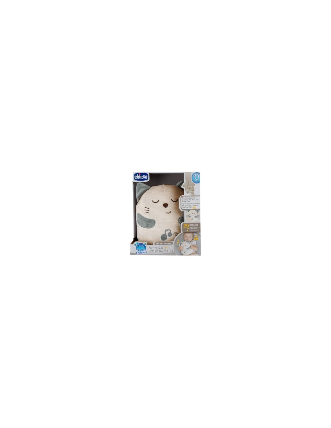 Chicco Pupazzo Gattino Dolce Fusa - Peluche Interattivo con Vibrazione e Musica