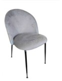 SEDIA VELLUTO GRIGIO STRUTTURA NERA 50X57X80,5CM