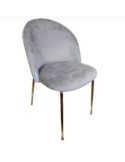 SEDIA VELLUTO GRIGIO STRUTTURA ORO 50X57X80,5CM