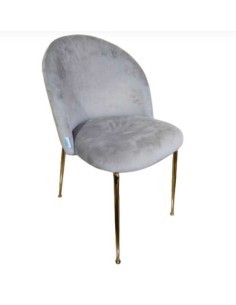 SEDIA VELLUTO GRIGIO STRUTTURA ORO 50X57X80,5CM
