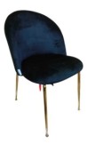 SEDIA VELLUTO NERO STRUTTURA ORO 50X57X80,5CM