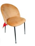 SEDIA VELLUTO OCRA STRUTTURA NERA 50X57X80,5CM