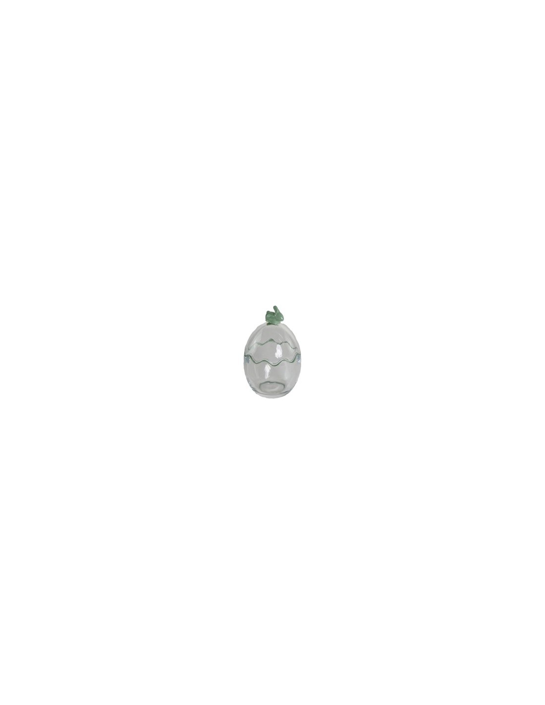UOVO 138153 CONIGLIO VERDE 10X16CM VETRO