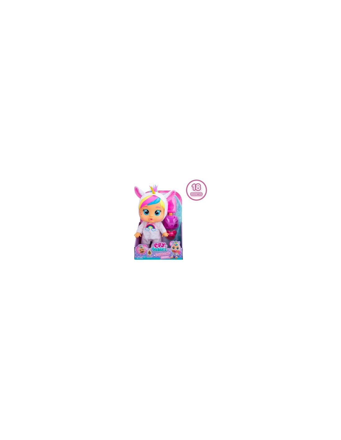 Cry Babies Loving Care Fantasy, Bambola Interattiva con Pigiama Intercambiabili, Giocattolo per Bambini dai 18 Mesi in Su