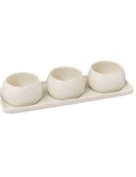 SET APERITIVO 194182 NORA 4PZ CERAMICA BIANCO