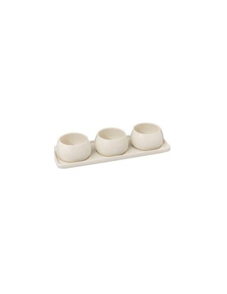 SET APERITIVO 194182 NORA 4PZ CERAMICA BIANCO